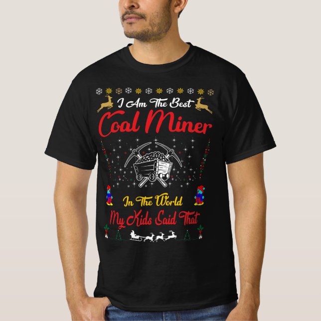 T-shirt Noël des meilleurs mineurs de charbon (Devant)