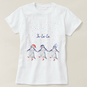 T-shirt Noël des mignons pingouins dansants