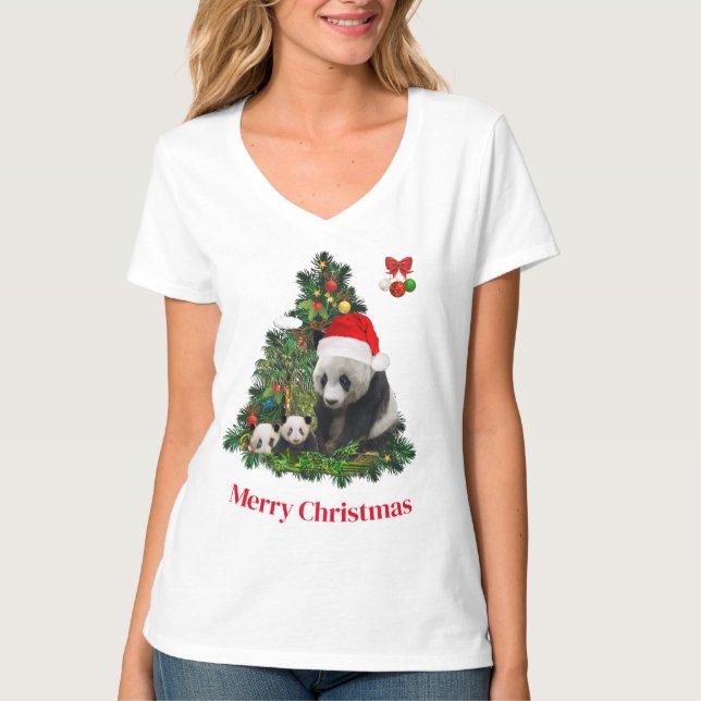T-shirt Noël des pandas (Devant)