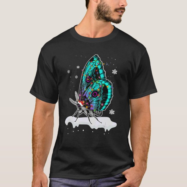 T-shirt Noël des papillons de père Noël (Devant)