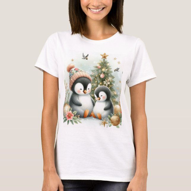 T-shirt Noël des pingouins (Devant)