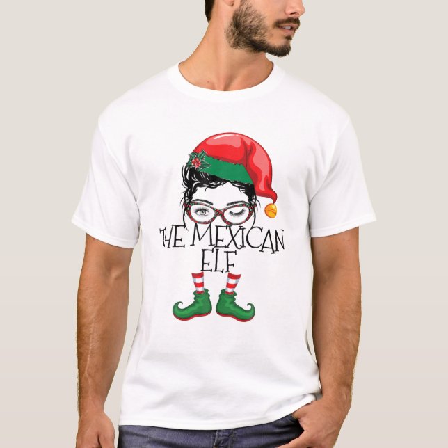 T-shirt Noël des pyjamas de famille des elfes mexicains (Devant)