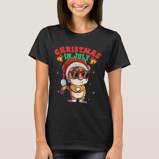 T-shirt Noël d'été en juillet  (Devant)