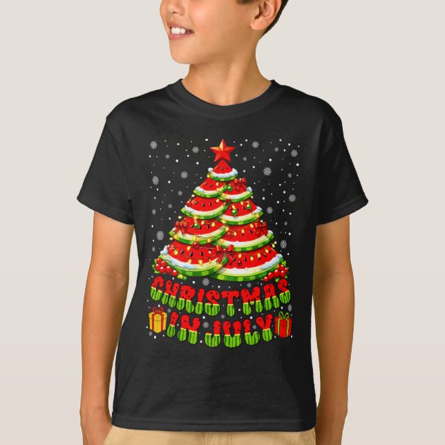 T-shirt Noël d'été Pastèque Arbre Été Trocal Noël d'été (Devant)