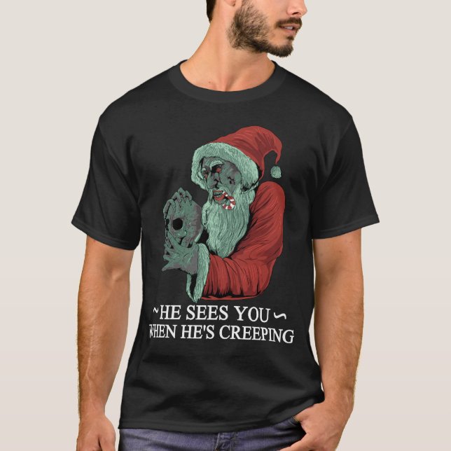 T-shirt Noël d'horreur du Père Noël Zombie (Devant)