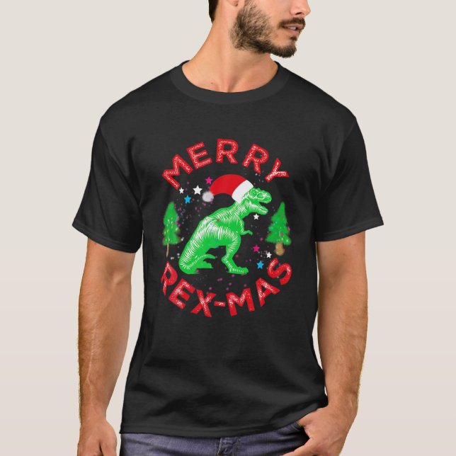 T-shirt Noël Dinosaur Joyeux Rexmas Trex Noël (Devant)