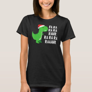 T-shirt Noël Dinosaur Rex Fa Ra Ra Rawr Xmas Kids Bo