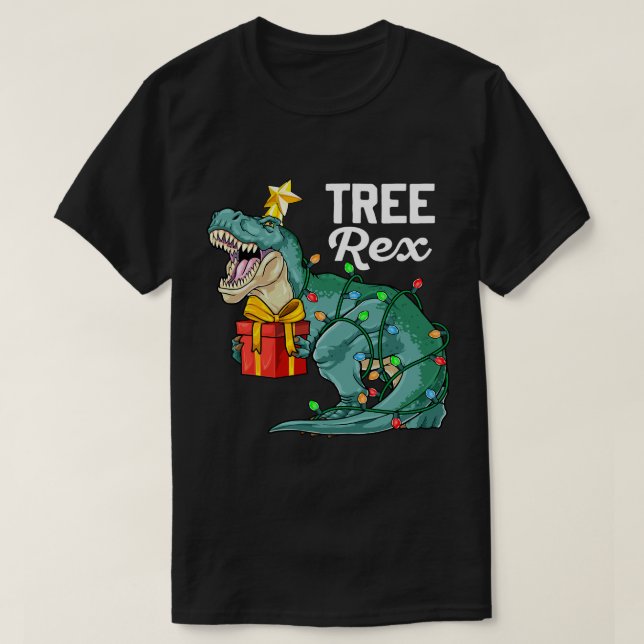 T-shirt Noël Dinosaure Arbre Rex Cute Garçons Enfants TRex (Design devant)