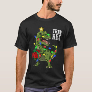 T-shirt Noël Dinosaure Arbre Rex Garçons Filles Enfants Xm