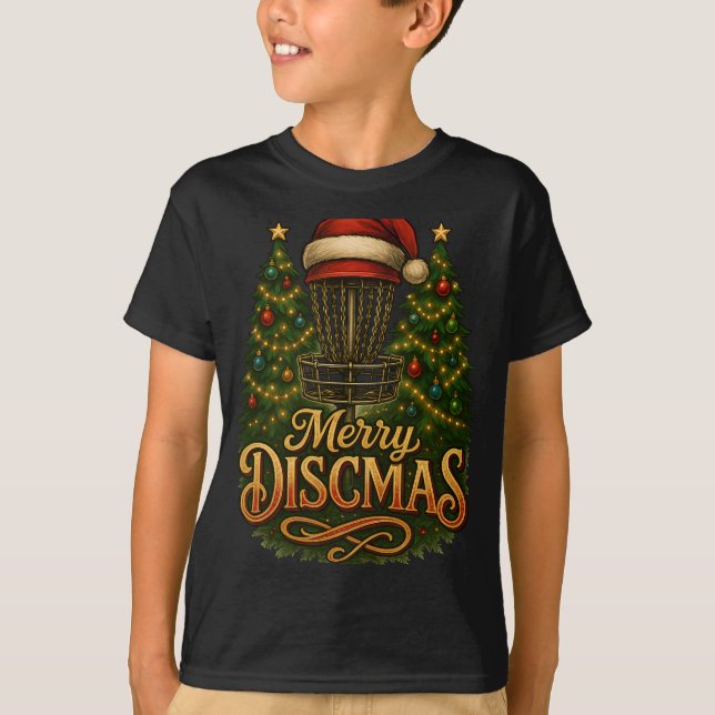 T-shirt Noël Disc Golf Joyeux Discmas  (Devant)