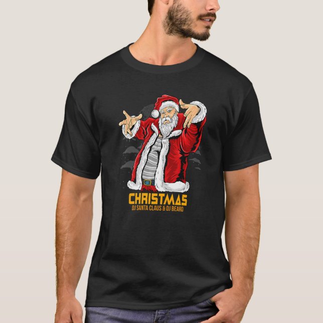 T-shirt Noël Dj Santa Claus Costume fête de Noël (Devant)