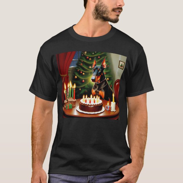 T-shirt Noël Doberman (Devant)
