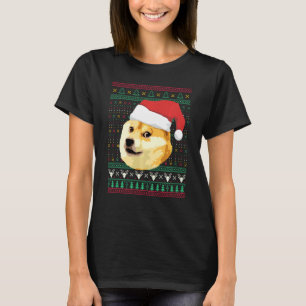 T-shirt Noël Doge Mème Shiba Inu Père Noël Drôle Vilain Sw