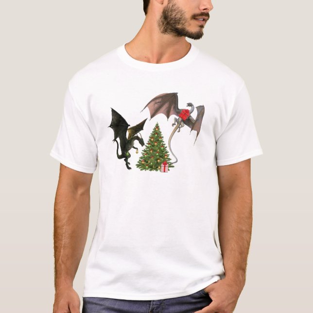 T-shirt Noël Dragon Fête Mythique (Devant)