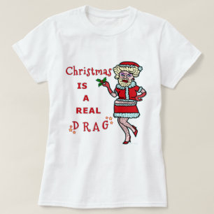 T-shirt Noël drôle Bah Père Noël fumiste dans l'entrave