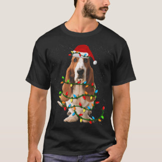 T-shirt noël drôle basset hound amoureux des chiens design