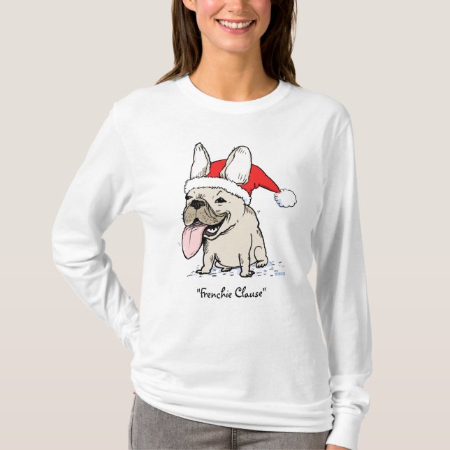 T-shirt Noël drôle de chien de clause de Frenchie de (Devant)