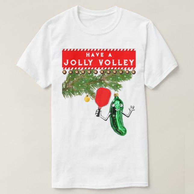 T-shirt Noël drôle de Pickleball (Design devant)
