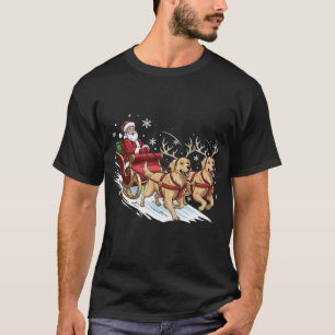 T-shirt Noël drôle Golden Retriever Chiens Amoureux Xmas
