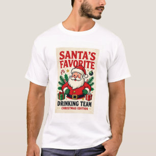 T-shirt Noël drôle – L'équipe de boisson préférée du Père