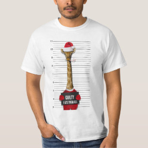 T-shirt Noël Drôle Mugshot Guilty Giraffe