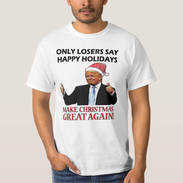 T-shirt Noël drôle Père Noël Trump (Devant)