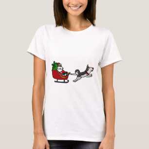 T-shirt Noël drôle Sleigh avec la traction enrouée de