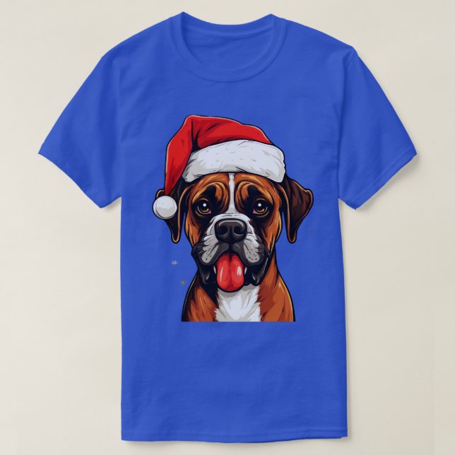 T-shirt Noël du chien de boxe (Design devant)