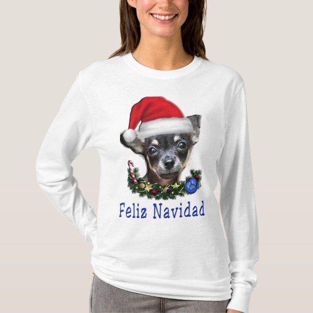 T-shirt Noël du Chihuahua (Devant)