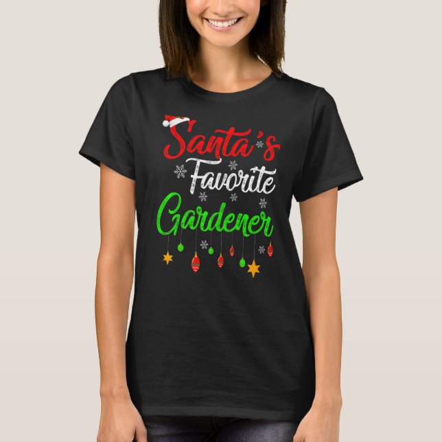 T-shirt Noël du jardinier favori de Xmas Père Noël (Devant)