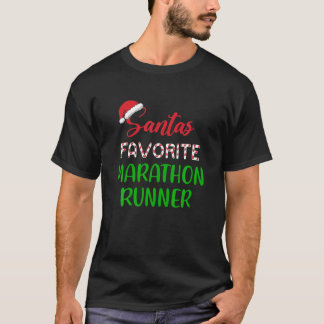 T-shirt Noël Du Pajama De Coureur De Marathon Préféré De p