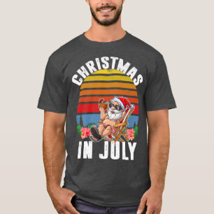 T-shirt Noël du Père Noël en juillet Boys Tropical Hawaii