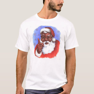 T-shirt Noël du Père Noël noir afro-américain