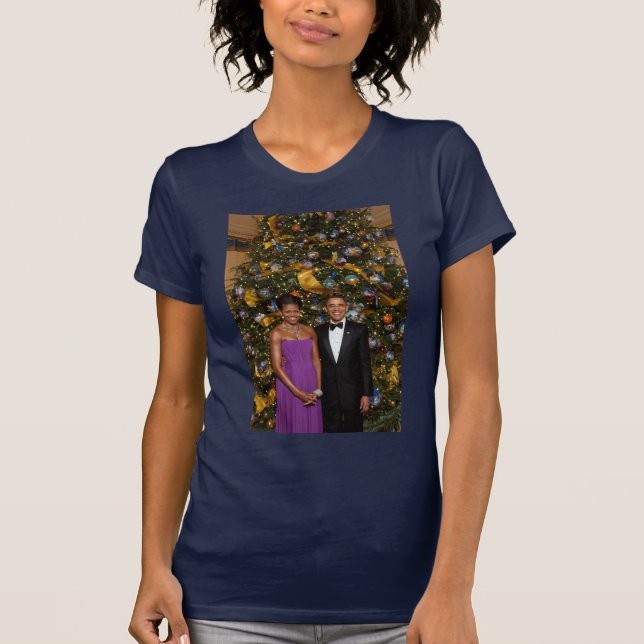 T-shirt Noël du président Barack Obama et de Michelle (Devant)
