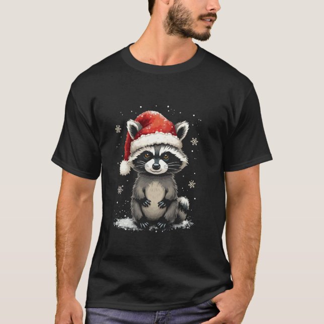 T-shirt Noël du raton laveur (Devant)