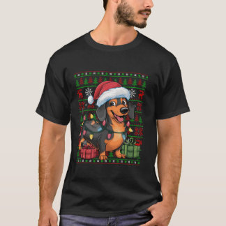 T-shirt Noël éclaire le Père Noël moche Dachsbracke Chien