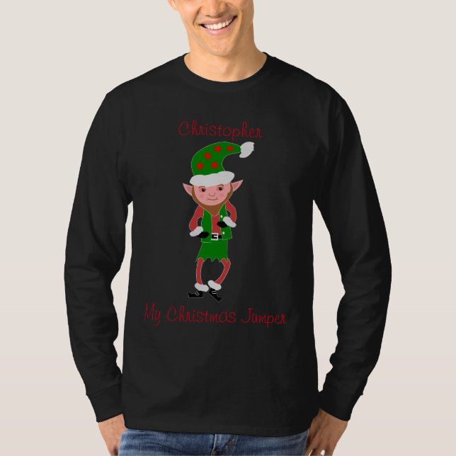 T-shirt Noël Elf Design (Devant)