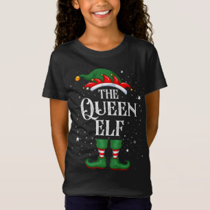 T-Shirt Noël Elfe Matching Famille Amusante La Reine Elfe
