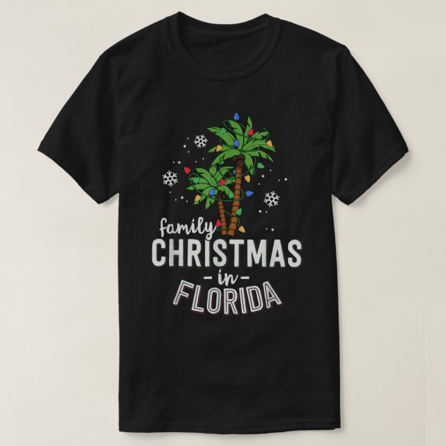 T-shirt Noël en famille en Floride Palmiers Xmas Beach (Design devant)