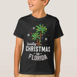 T-shirt Noël en famille en Floride Palmiers Xmas Plage 