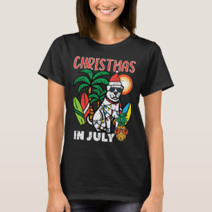 T-shirt Noël En Juillet Amoureux De Chiens Plage Xmas Été