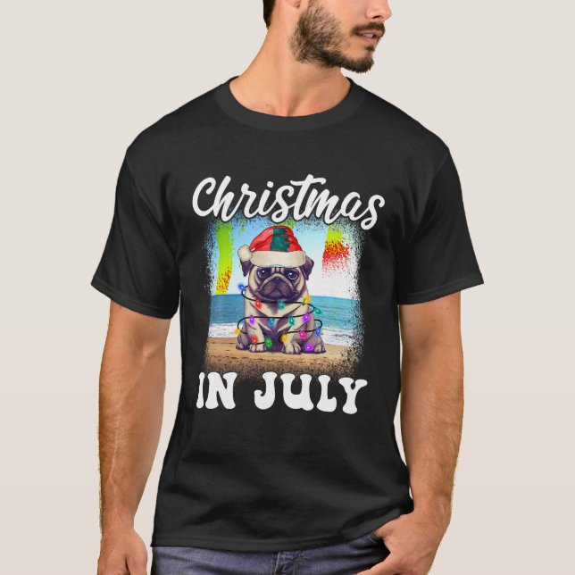 T-shirt Noël en Juillet Amoureux des chiens Noël Drôle Car (Devant)