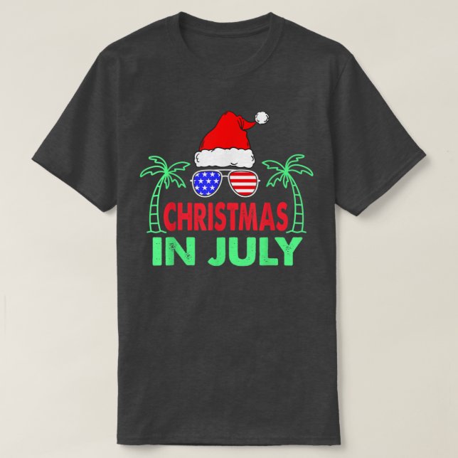 T-shirt Noël En Juillet Amusant 4 juillet Plage Été S (Design devant)
