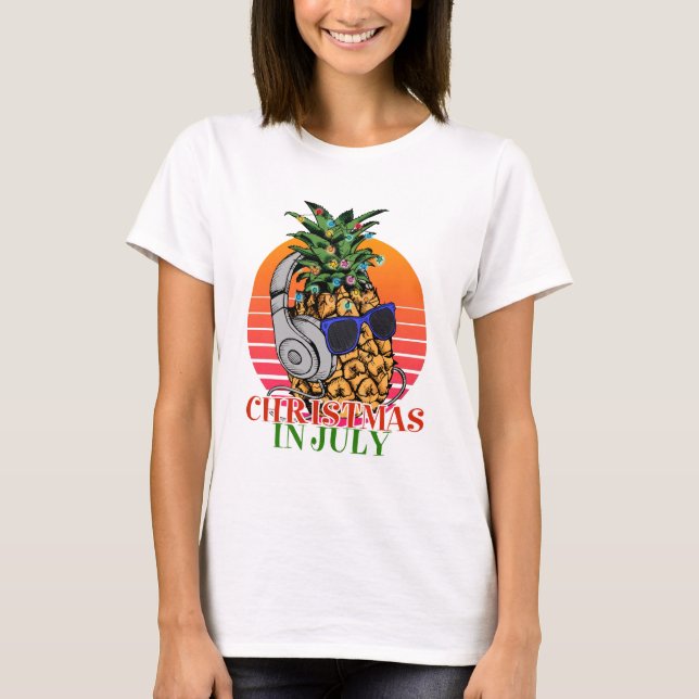T-shirt Noël en juillet ananas (Devant)
