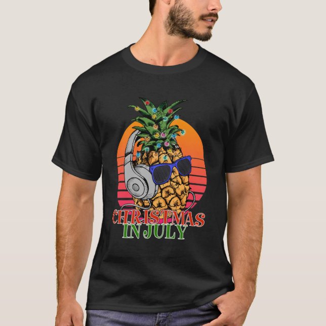 T-shirt Noël en juillet ananas (Devant)