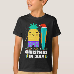 T-shirt Noël en juillet Ananas Noël en juillet décoration