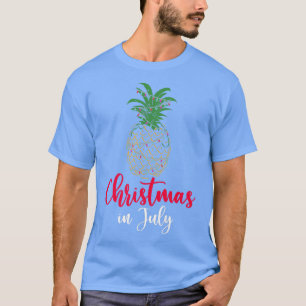 T-shirt Noël En Juillet Ananas Xmas Arbre Lumière Summe
