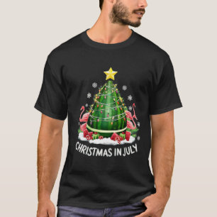 T-shirt Noël en juillet Arbre de pastèque Flamant drôle X