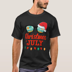 T-shirt Noël en juillet avec lunettes de soleil santa chap