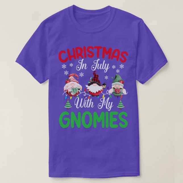 T-shirt Noël En Juillet Avec My Gnomies drôle été (Design devant)
